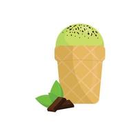 mint ice cream with chocolate vector