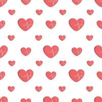 heart pattern with cardiogram vector