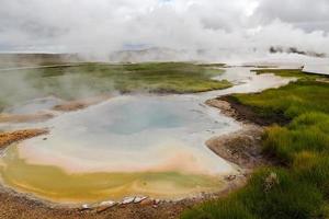 Geothermal area in Iceland with multicolour landscape photo
