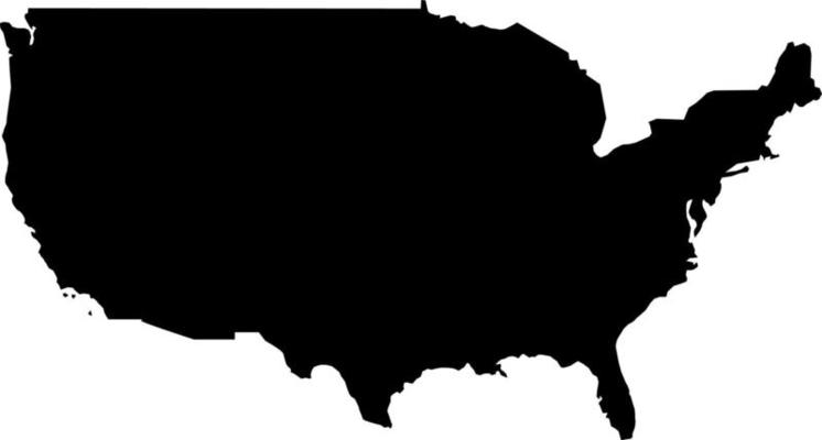 America United States vector map.Hand drawn minimalism style.