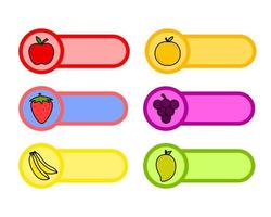 Fruit name tag vector design. Note Name and Address, Tag, Sticker School labels Name tags, Stickers, notebooks