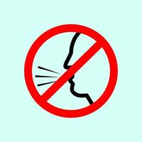 No cough icon in prohibited sign flat design vector illustration. how to prevent corona virus icon vector design