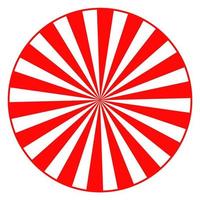 Red wheel on white screen vector design. Circular sunburst effect