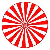 Red wheel on white screen vector design. Circular sunburst effect