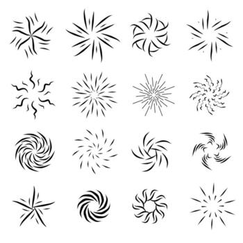 set of spark and burst effect vector design