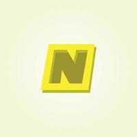 N in Square Shape Logo Design vector