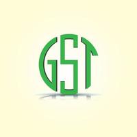 GST Circular  Typography Logo Design vector