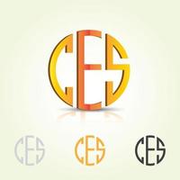 CES Circular  Typography Logo Design vector