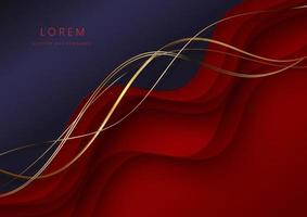 Abstract modern luxury purple and red gradient fluid shape background with golden lines wave and copy space for text. vector