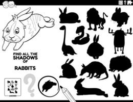 shadow game with rabbits coloring page vector