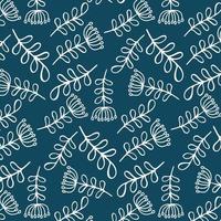 Floral background indigo botanical pattern. vector