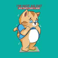 Cat Fat Kitty Funny vector