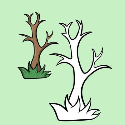 ilustración vectorial tronco de árbol hermoso de dibujos animados sin  corona y hojas, tronco vacío, tronco de árbol de otoño o invierno sobre un  fondo blanco 7808779 Vector en Vecteezy