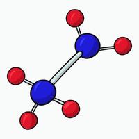 Simple diagram of the structure of the molecule, vector illustration in cartoon style on a white background