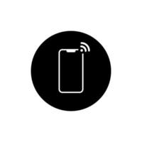 Wifi signal icon on smartphone. Wireless cellphone symbol vector