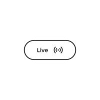 Live streaming video button vector. Social media element icon vector