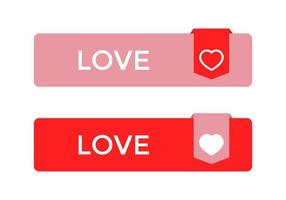 Love, heart, like icon vector in bar button