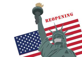 Concepts of reopening America after quarantine the country vector