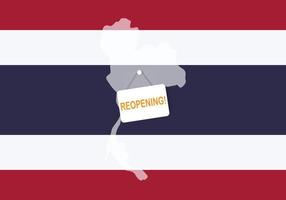 conceptos de reapertura de Tailandia después de la cuarentena del país vector