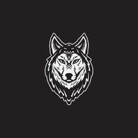 Wolf head drawing illustration vector