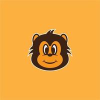 Cute baby monkey mascot logo vector