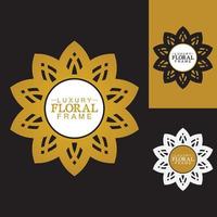 ornamento redondo de lujo dorado, logotipo de diseño floral, plantilla decorativa dorada, emblema heráldico, gráficos comerciales, letrero de moda vector