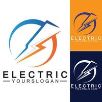 lightning thunder bolt electricity logo design template vector