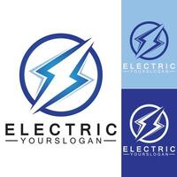 lightning thunder bolt electricity logo design template vector