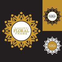 Gold Luxury Round Ornament, Floral Design Logo, Golden Decorative Template, Heraldic Emblem, Business Graphics, Fashion Sign vector