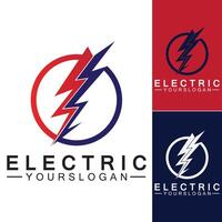 lightning thunder bolt electricity logo design template vector