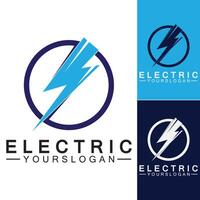 lightning thunder bolt electricity logo design template vector