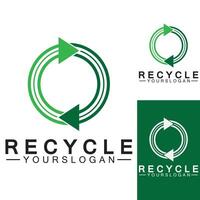 flecha verde reciclar logo vector icono plantilla