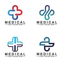 Cruz médica y plantilla de vector de logotipo de farmacia de salud