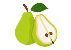 Pear and half pear vector illustration