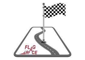 Flag Race icon isolated on white background. Vector illustration of flag race