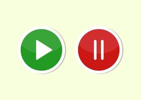 Play and Stop button icon vector illustration