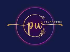 luxury signature logo design vecotr vector