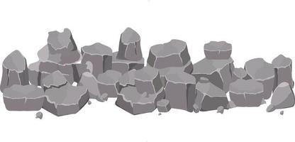 Collection of Rock stone cartoon set . Stones and rocks in isometric flat style. Set of different boulders. vector