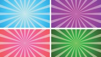 Simple mix color sunburst pack with gradient vector background illustration.