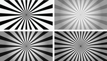 Simple black and white sunburst pack with gradient vector background illustration.