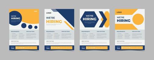 We are hiring flyer design template bundl, Job Vacancy Flyer Template, We are Hiring job Flyer Template, We are hiring minimalistic flyer template. vector