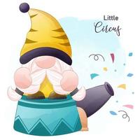 Cute Circus Gnome Illustration vector