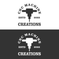 cnc machine logo, 3d creation for manufacturing company vector