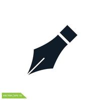 Fountain pen icon vector logo design template