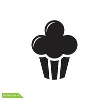 Cup cake icon vector logo design template