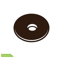 plantilla de diseño de logotipo de vector de icono de donuts