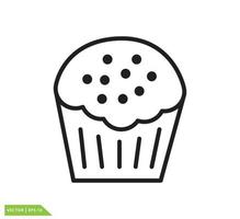 Cup cake icon vector logo design template