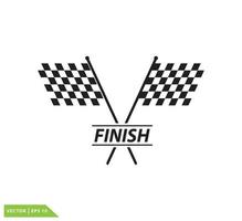 Flag race icon vector logo design illustration