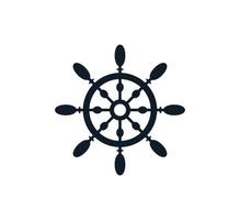 Nautical icon ,steering wheel icon vector logo design template