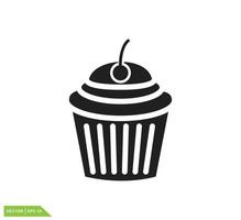 Cup cake icon vector logo design template